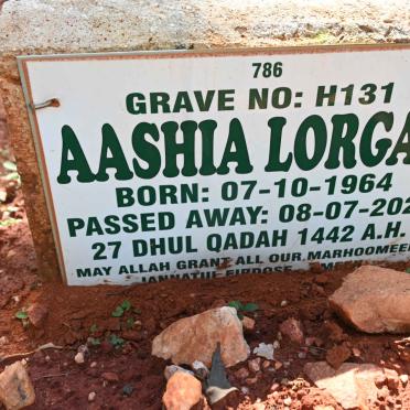 LORGAT Aashia 1964-2021