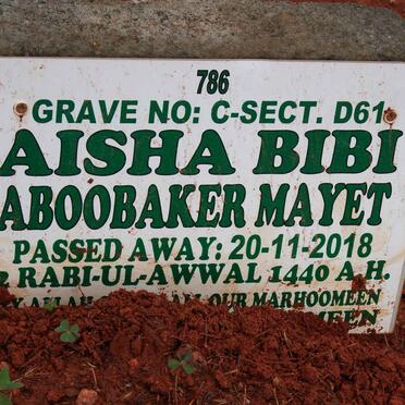 MAYET Aisha Bibi Aboobaker -2018