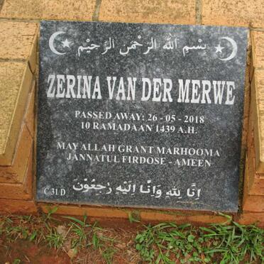 MERWE Zerina, van der -2018