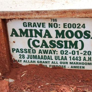 MOOSA Amina nee CASSIM -2022