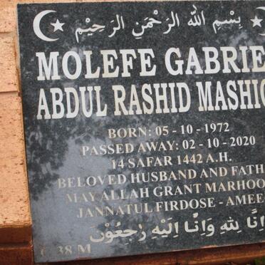 MASHIGO Molefe Gabriel Abdul Rashid 1972-2020
