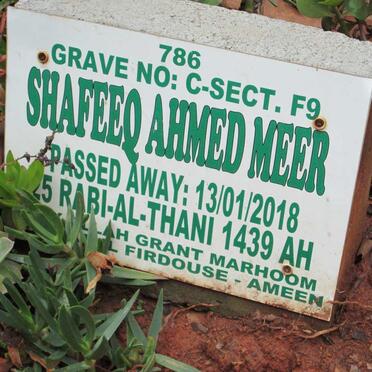 MEER Shafeeq Ahmed -2018