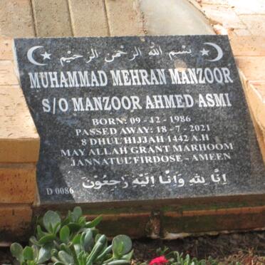 MANZOOR Muhammad Mehran 1986-2021