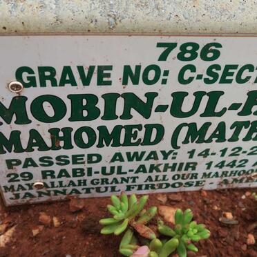 MAHOMED Mobin-Ul-Haq -2020