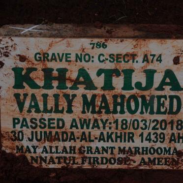 MAHOMED Khatija Vally -2018
