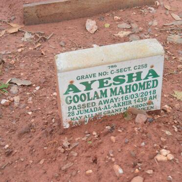 MAHOMED Ayesha -2018