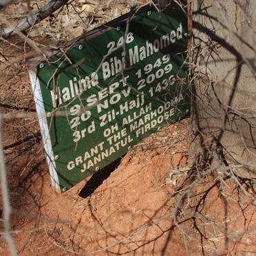 MAHOMED Halima Bibi 1949-2009