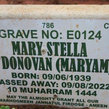 O'DONOVAN Mary Stella 1939-2022