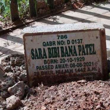 PATEL Sara Bibi Bana 1929-2021