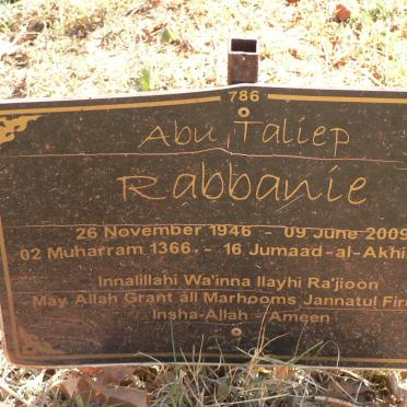 RABBANIE Abu Taliep 1946-2009