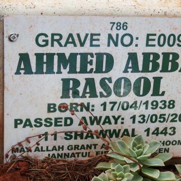 RASOOL Ahmed Abbas 1938-2022