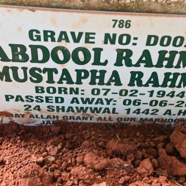 RAHMAN Abdool Rahman Mustapha 1944-2021