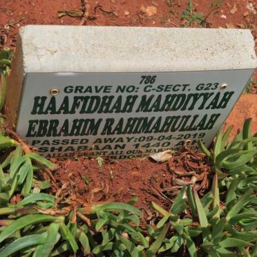 RAHIMAHULLAH Haafidhah Mahdiyyah Ebrahim -2019