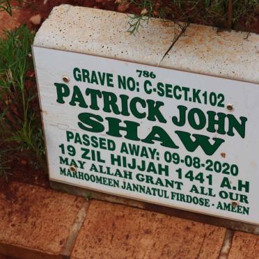SHAW Patrick John -2020