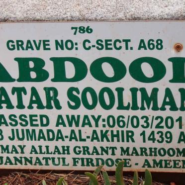 SOOLIMAN Abdool Satar -2018