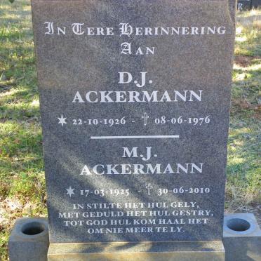 ACKERMANN D.J. 1926-1976 :: ACKERMANN M.J. 1925-2010
