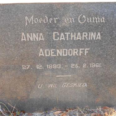 ADENDORFF Anna Catharina 1893-1961
