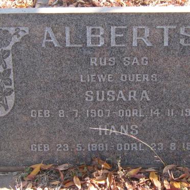 ALBERTS Hans 1881-1966 &amp; Susara 1907-1960
