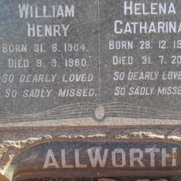 ALLWORTH William Henry 1904-1960 &amp; Helena Catharina 1912-2009