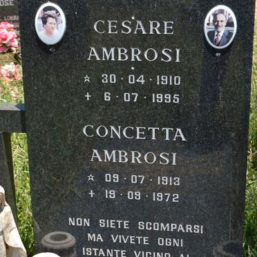 AMBROSI Cesare 1910-1995 &amp; Concetta 1913-1972