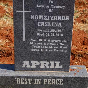 APRIL Nomziyanda Caslina 1962-2018