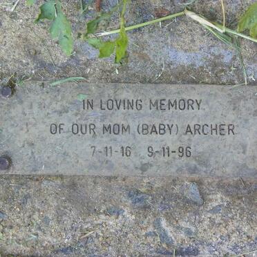 ARCHER John W. 1914-1983 &amp; Baby 1916-1996 :: ARCHER Dean Herbert 1975-1979