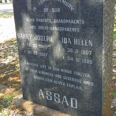 ASSAD Barry Joseph 1900-1957 &amp; Ida Helen 1907-1989