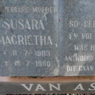 AS Susara Magrietha, van 1903-1980