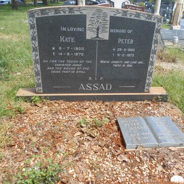 ASSAD Peter 1903-1973 &amp; Kate 1900-1970 :: ASSAD Joseph Peter 1943-1987