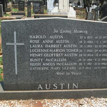 AUSTIN Harold 1879-1972 :: AUSTEN Rose Anne 1886-1973