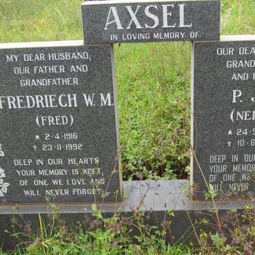 AXSEL Fredriech W.M. 1916-1992 &amp; P.J.H. 1921-2012