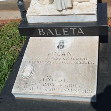 BALETA Milan 1895-1983 &amp; Andje 1908-1992