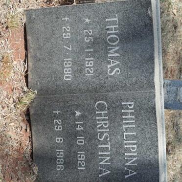 BARKHUIZEN Thomas 1921-1980 &amp; Phillipina Christina 1921-1986