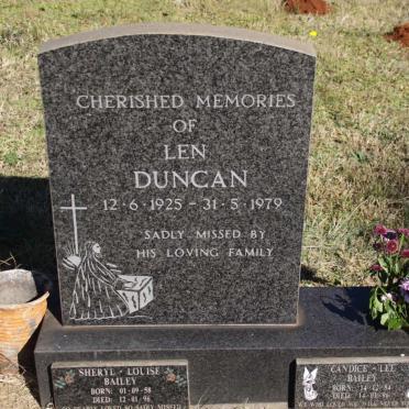 DUNCAN Len 1925-1979 :: BAILEY Sheryl-Louise 1958-1996 :: BAILEY Candice-Lee 1984-1996