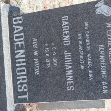 BADENHORST Barend Johannes 1900-1978