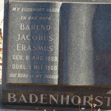 BADENHORST Barend Jacobus Erasmus 1889-1960