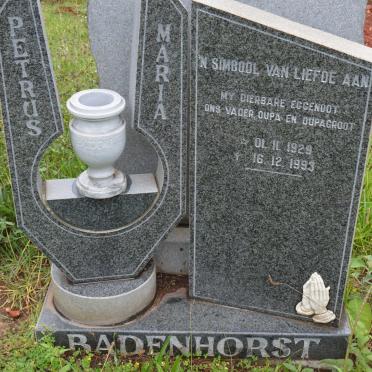 BADENHORST Petrus 1929-1993 &amp; Maria