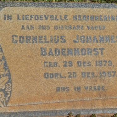 BADENHORST Cornelius Johannes 1878-1957