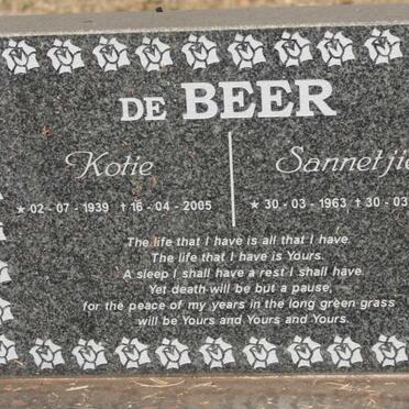 BEER Kotie, de 1939-2005 :: DE BEER Sannetjie 1963-1963
