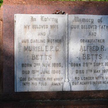 BETTS Alfred R. 1887-1971 &amp; Muriel E.P.G. 1885-1948