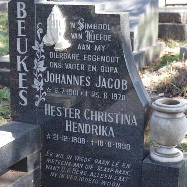 BEUKES Johannes Jacob 1901-1970 &amp; Hester Christina Hendrika 1908-1990