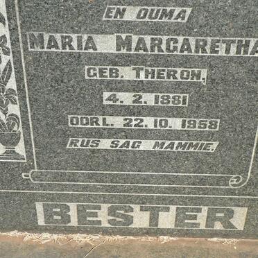 BESTER Maria Margaretha nee THERON 1881-1958