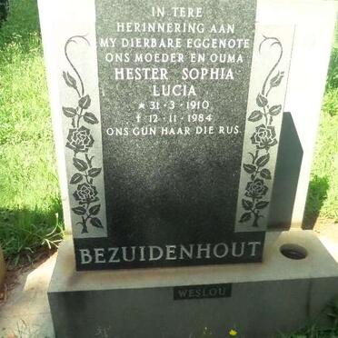 BEZUIDENHOUT Hester Sophia Lucia 1910-1984