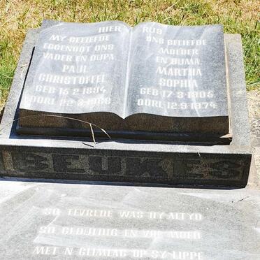 BEUKES Paul Christoffel 1894-1968 &amp; Martha Sophia 1905-1974