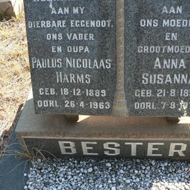 BESTER Paulus Nicolaas Harms 1889-1963 &amp; Anna Susanna 1894-1979