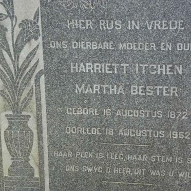 BESTER Harriett Itchen Martha 1872-1952