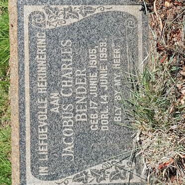 BENDER Jacobus Charles 1905-1959