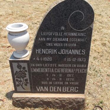 BERG Hendrik Johannes, van den 1920-1973 &amp; Emmerentia Catherina PEACH 1917-1976