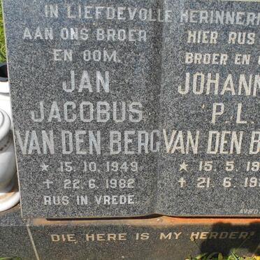 BERG Jan Jacobus, van den 1949-1982 :: VAN DEN BERG Johannes P.L. 1937-1985