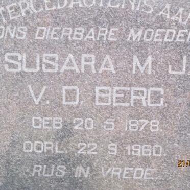 BERG Susara M.J., v.d. 1878-1960